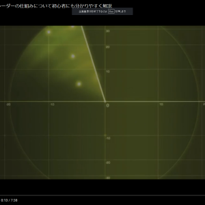 潜水艦の映画みたいに線がくるくる回るレーダーにすればいい