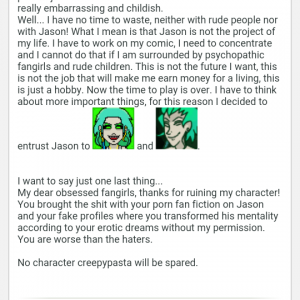 jasonの作者さんだと思われるコメント１