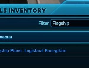 Flagship PlanのFlagmentはMaterials Inventoryに格納されます。
生産しないかたは、Logistical EncryptionをGuild Bankに寄付願います。