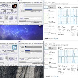 4.4GHzにクロックを合わせたRyzen7 2700 と i7 6700kのCPU-Zベンチマーク結果