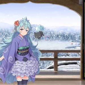 雪景色が似合う城娘