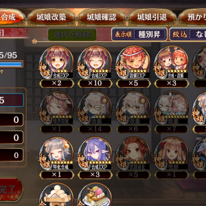 初めて改壱から改弐へ上げようと思っているのですが、万里の長城を絆を200%、Lvを95（限界突破は1回）にしているのですが、神娘「ススキ＆羅紗」1体以上持っていると思うのですが、選択する事ができません。

万里の長城は改弐への移行が可能だと思うのですが、何が足らないのでしょうか？