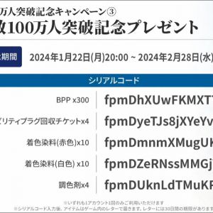 冒険者数100万人突破記念プレゼント