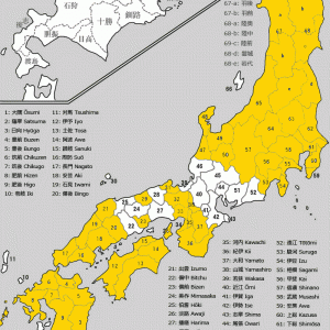 ふと気になって、天一で殿が行った国をオレンジ色で塗りつぶしてみた。こうすると結構全国周ったなと思いつつ、離島とか薩摩とかどうやって周るんだろうと気になった。