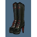黒いハイヒールのレザーブーツ-crop