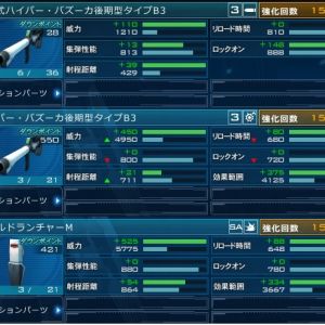 武器はメカチケ強化でこんな感じ。拡散B3だけフルマスしようか悩んでる。