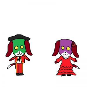 来年度調布獣学園に入学するキャラをもう1組作成しました。名前はミゲル（左）とミゲラ（右）。双子でミゲルがお兄さんです。来年度幼稚部の年少です。