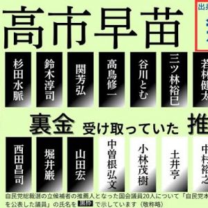 裏金議員含有率ブッちぎり１位の高市さん