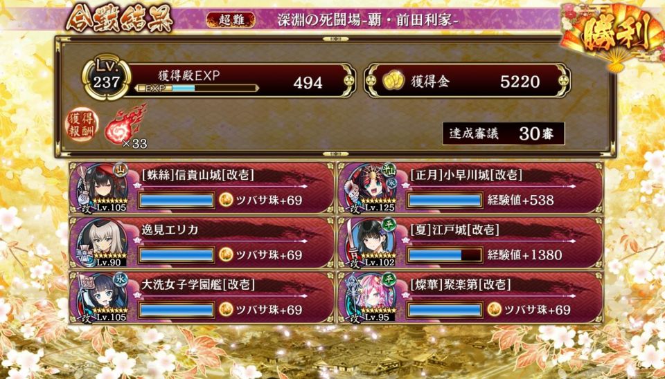 ６人までなら楽なんだけど、５人になると途端に難易度が爆増する。初計短縮つければ初手に江戸最大化からでも対処できるた。立ち上がりの遅さはあまり気にならないかな