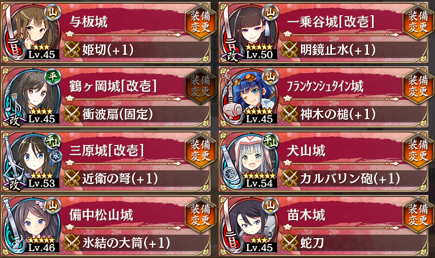 独眼竜　陸奥（陸前）　難クリア編成　牛トークン有り