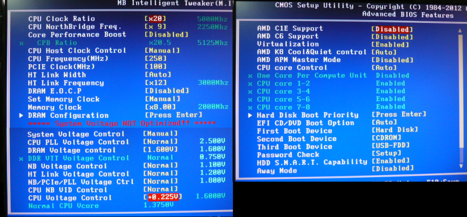 AMD FX8350@5GHz　設定