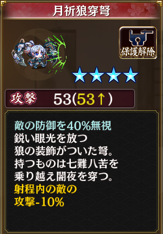 [[［月狼］月山富田城]]所持武器