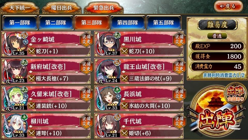 急普通☆4平均Lv30