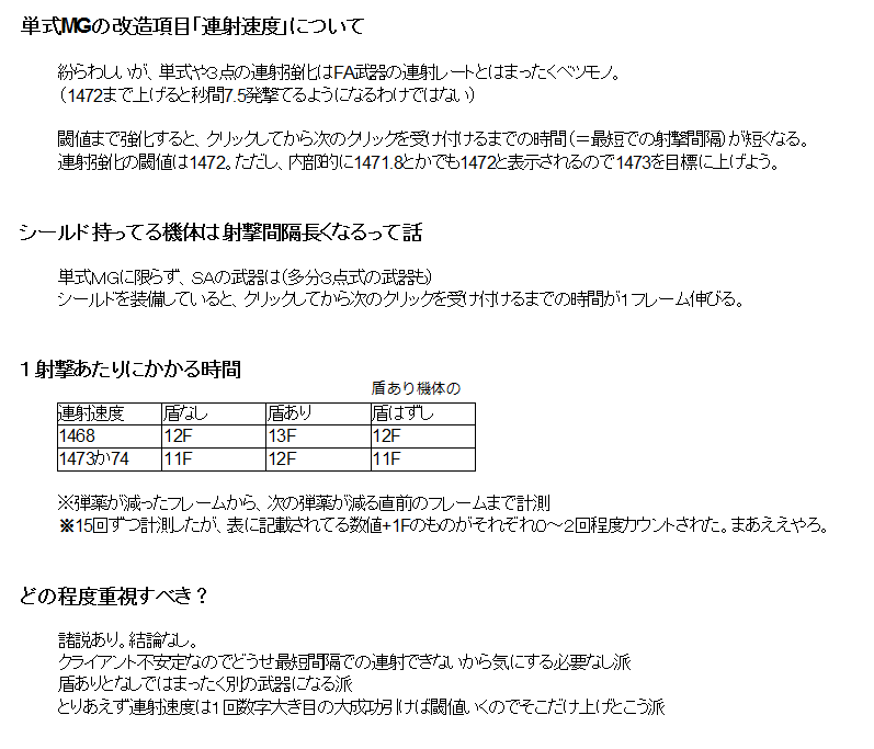 単マシビギナーが結構増えたっぽいので連射速度についてまとめてみたよ