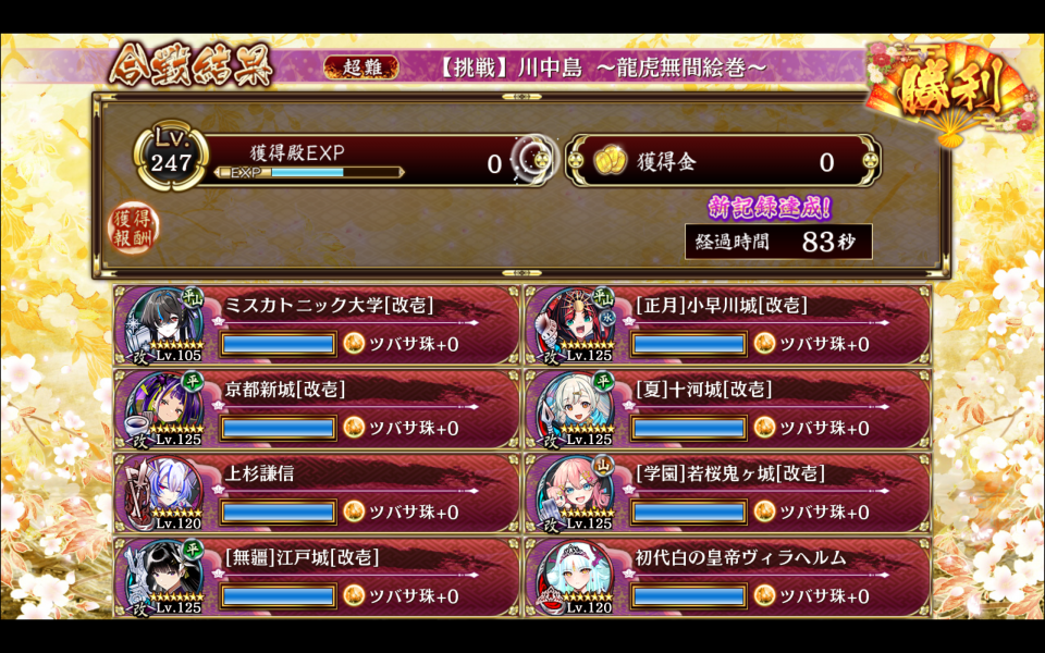 これ以上は初手から気稼ぎパターン変えないと無理っぽい