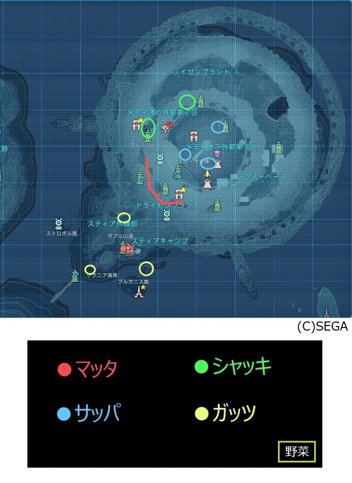 マップ スティア 野菜