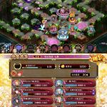 平安京/二条亭の改弐パワーで漸くクリア出来ました。二条亭は月輪装備で暗闇を封じつつ左下からやってくる騎馬兜をタイミングよく4人入れて（シャンボール計略で遅くしたりしながら）雷で屠るのがカギですね。